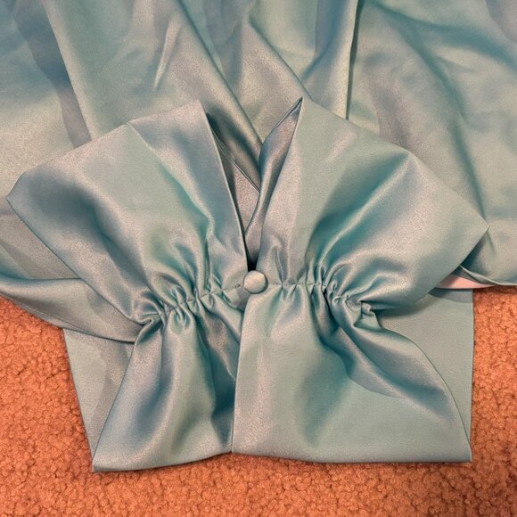 FOREVER UNIQUE Blue & Lime Ombre Satin Maxi Dress/Gown w/ Twist Front Size 2 New - Picture 16 of 16